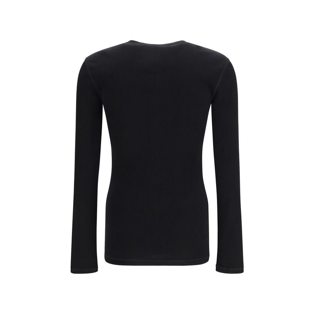 Dolce & Gabbana Black Cotton Long Sleeve T-Shirt