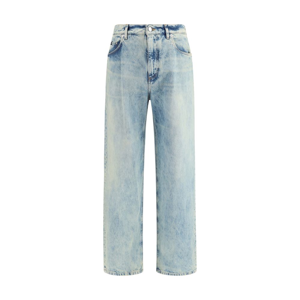 Dolce & Gabbana Blue Cotton Relaxed Fit Jeans