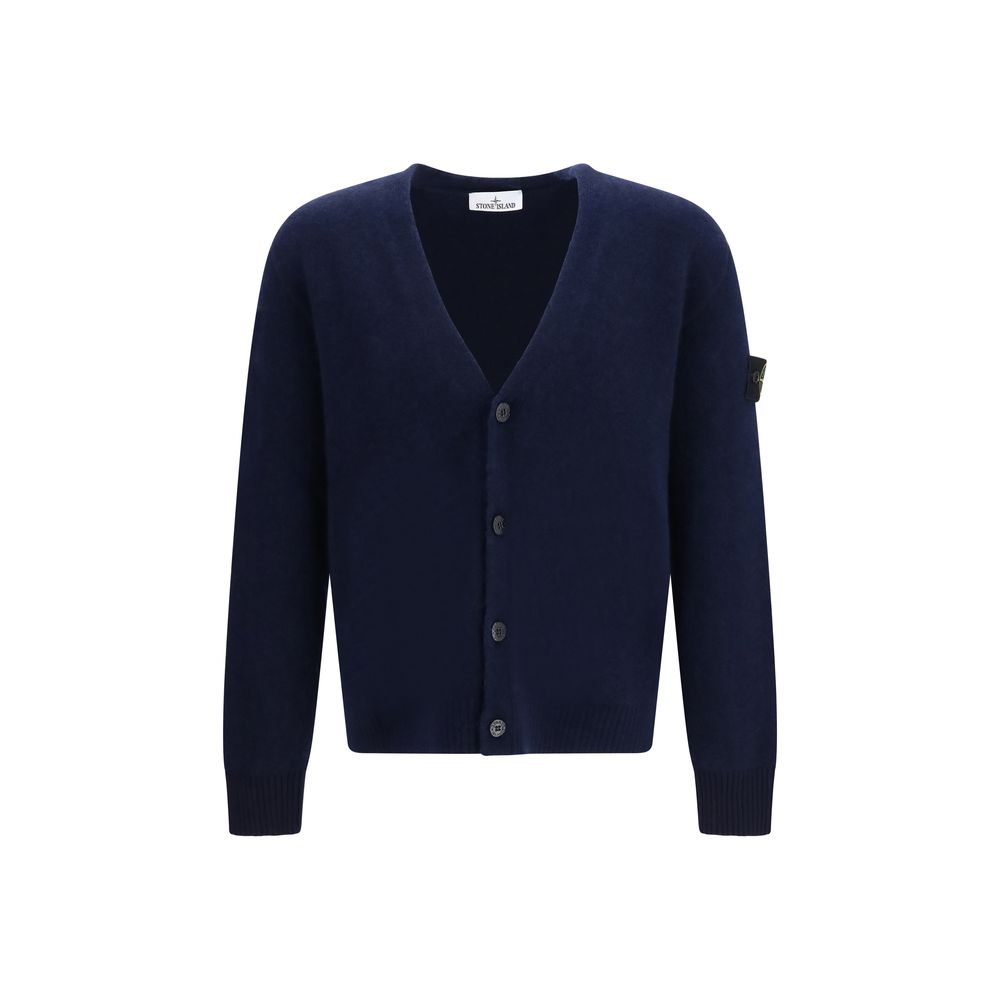 Stone Island Blue Alpaca Vicugna Pacos Cardigan