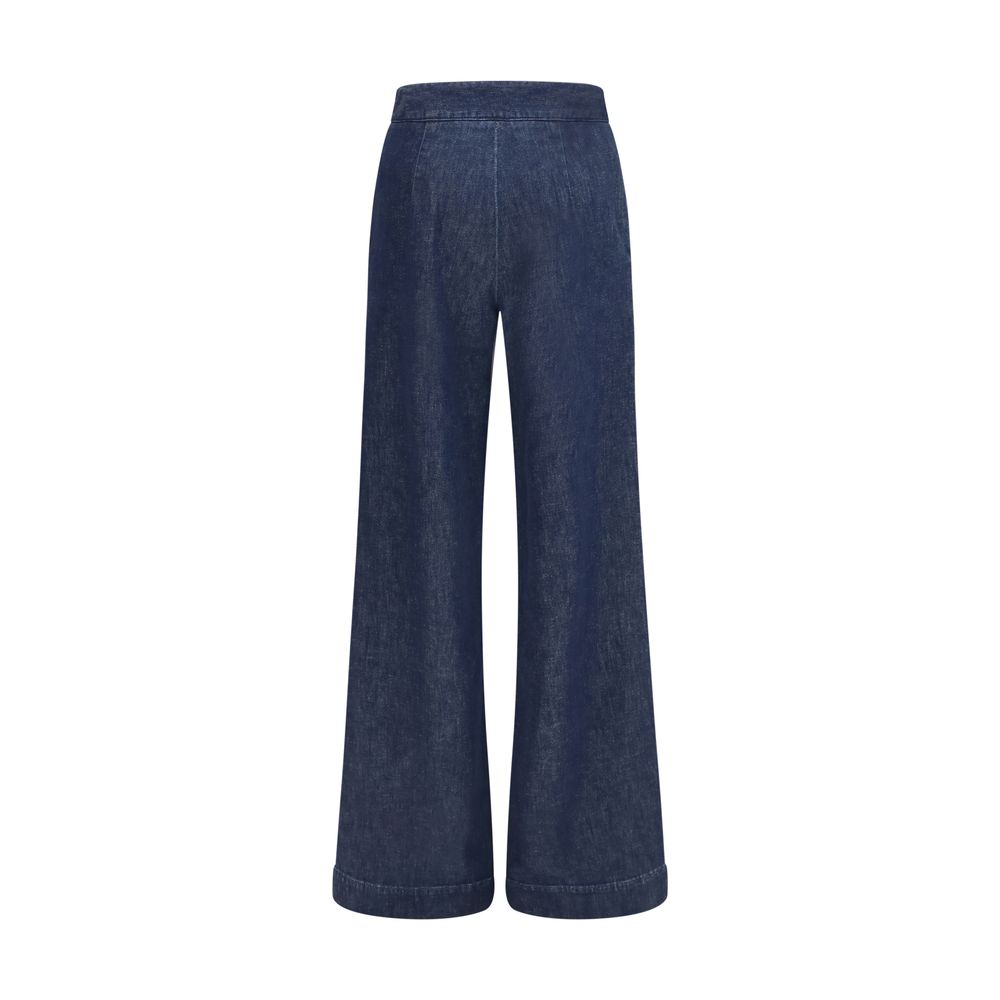 SA SU PHI Blue Cotton Flared Jeans
