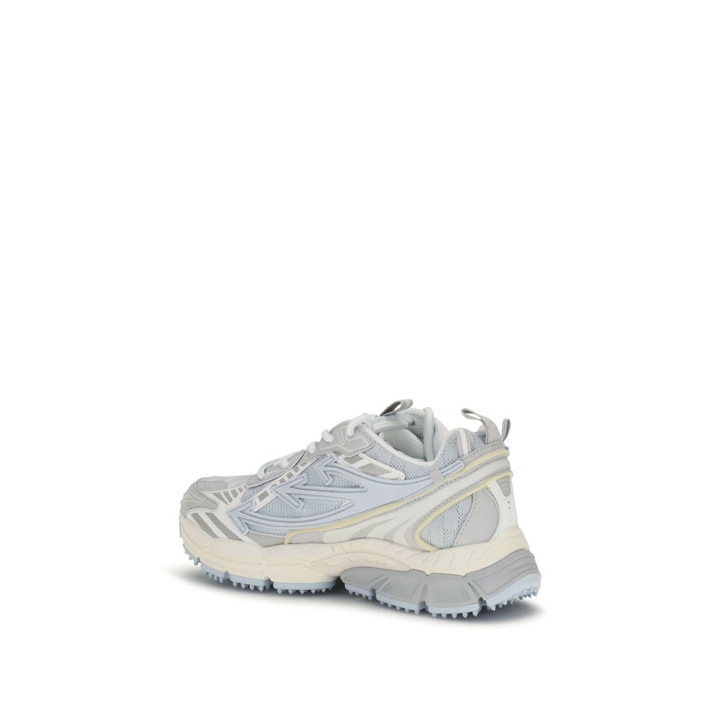 Off-White Gray Fabric Athletic Sneakers