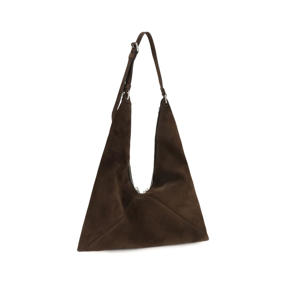 Moschino Brown Suede Leather Shoulder Bag