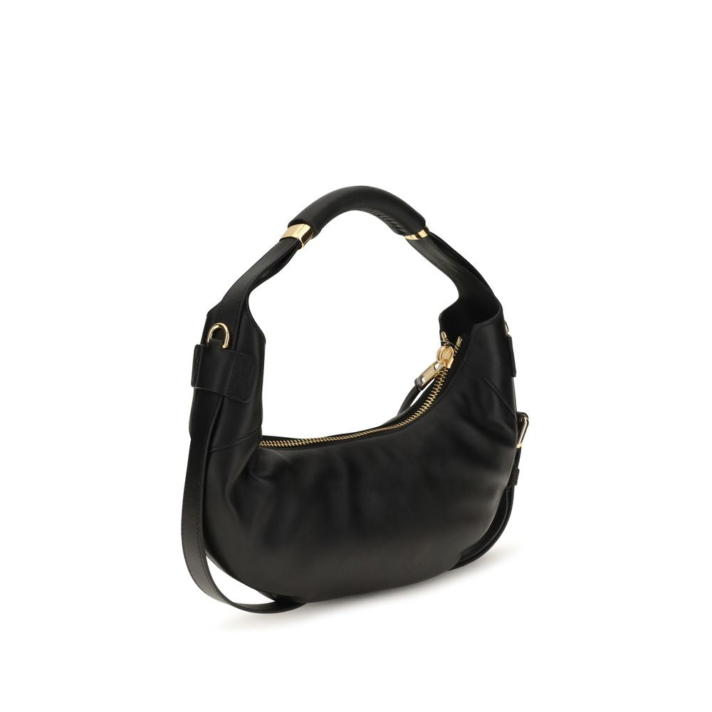 Moschino Black Calf Leather Bos Taurus Shoulder Bag