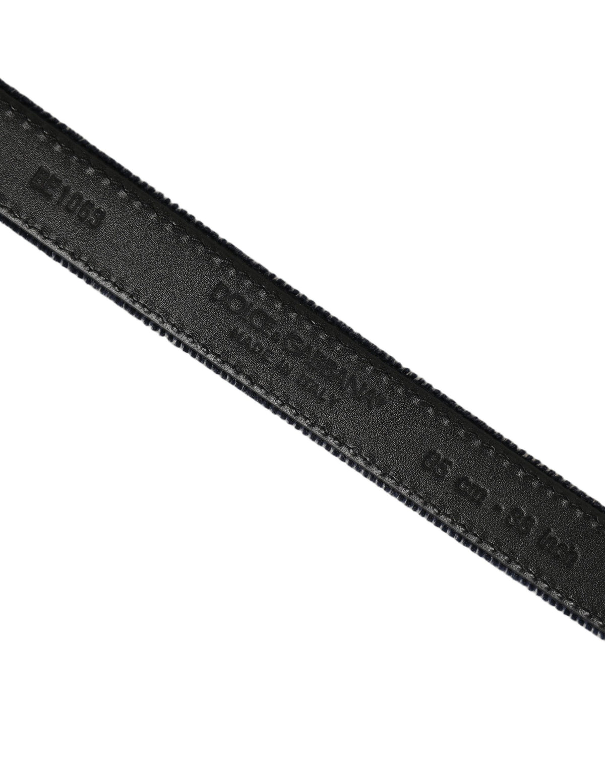 Dolce & Gabbana Dark Blue Velvet Gold Tone Metal Buckle Belt
