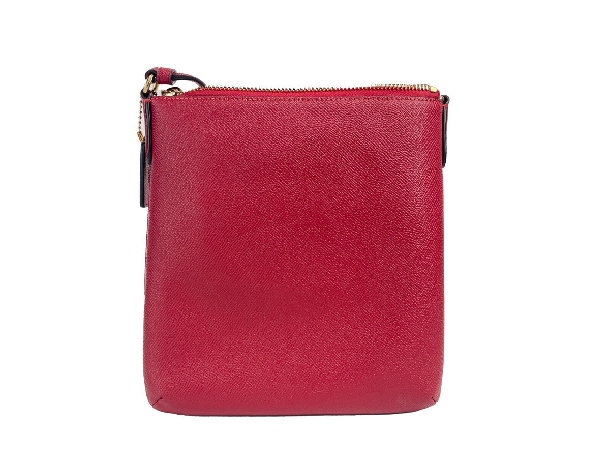COACH Coach Women'S Mini Rowan Top Zip File Crossbody Bag In Crossgrain Leather (Red)