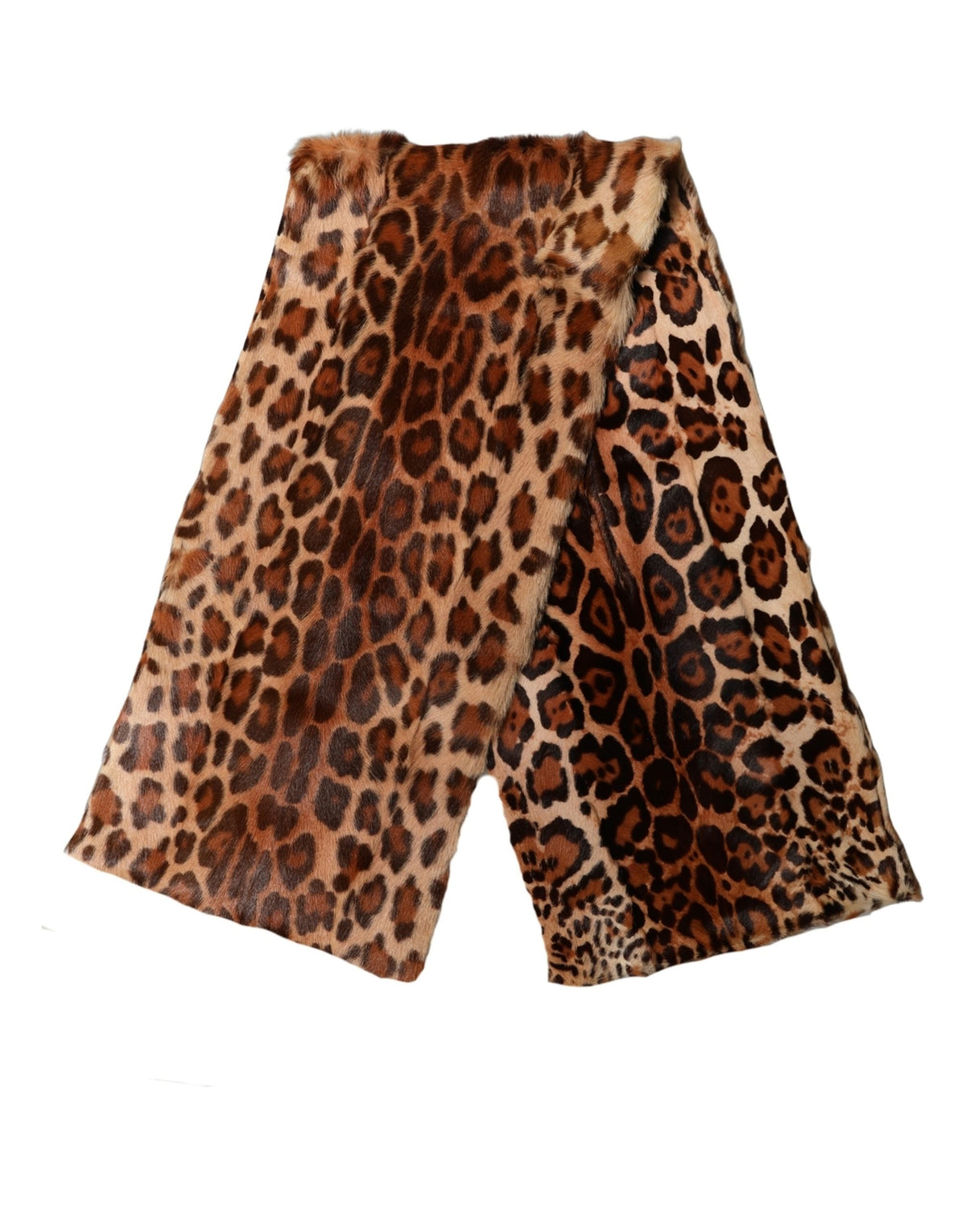 Dolce & Gabbana Brown Leopard Printed Goat Hair Shawl Scarf