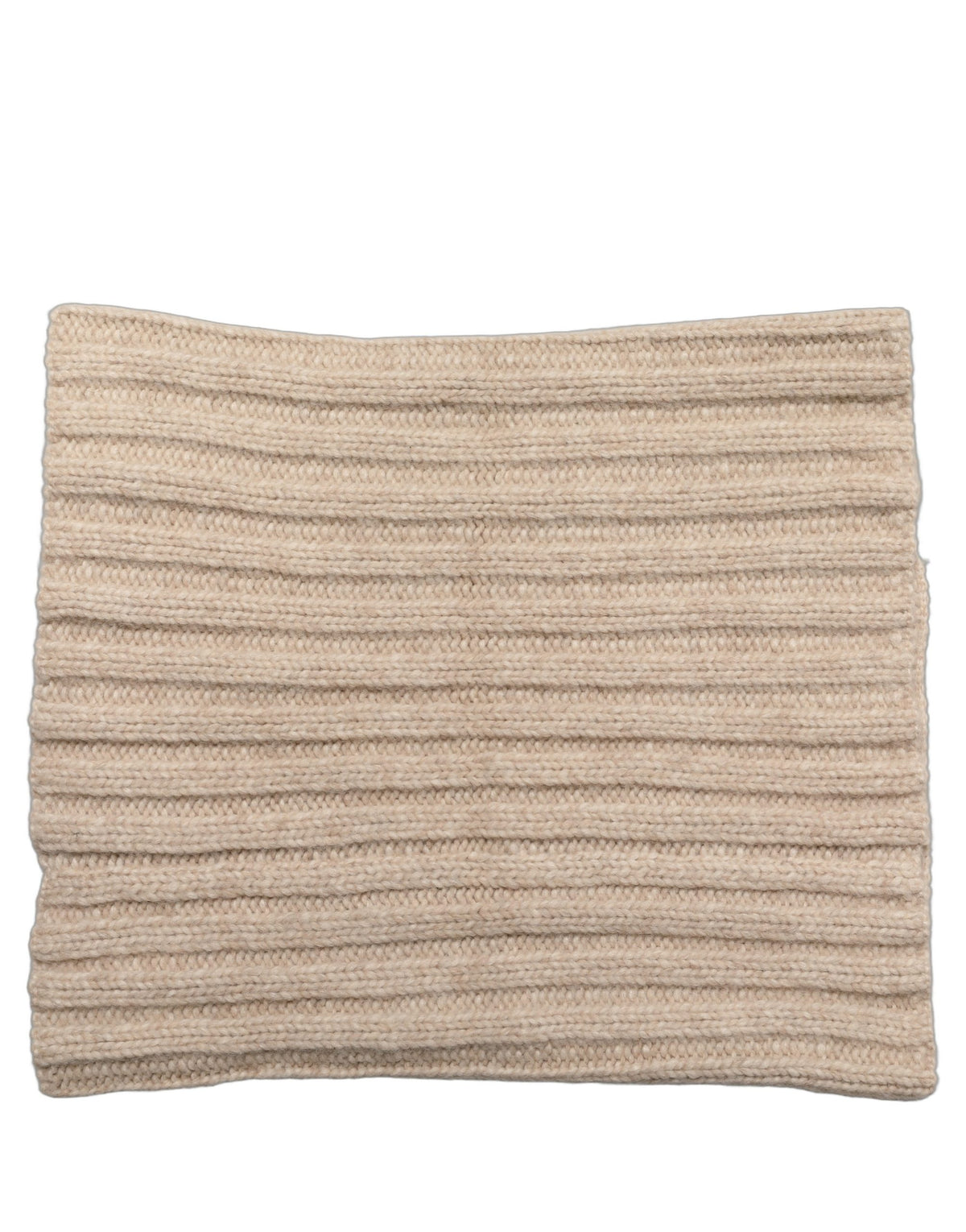 Dolce & Gabbana Light Beige Ribbed Knit Neck Warmer Scarf