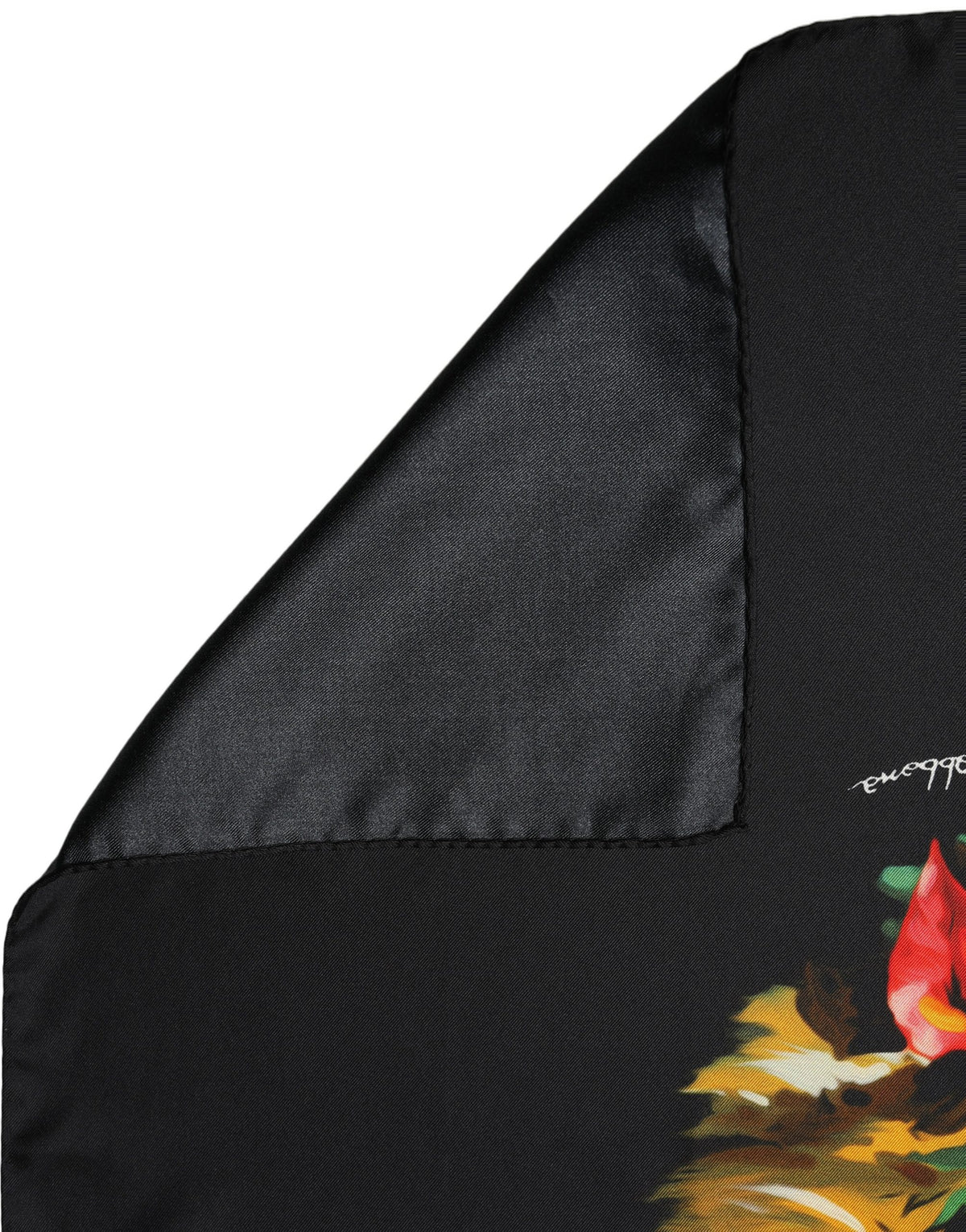 Dolce & Gabbana Black Tropical Sunset Square Foulard Scarf