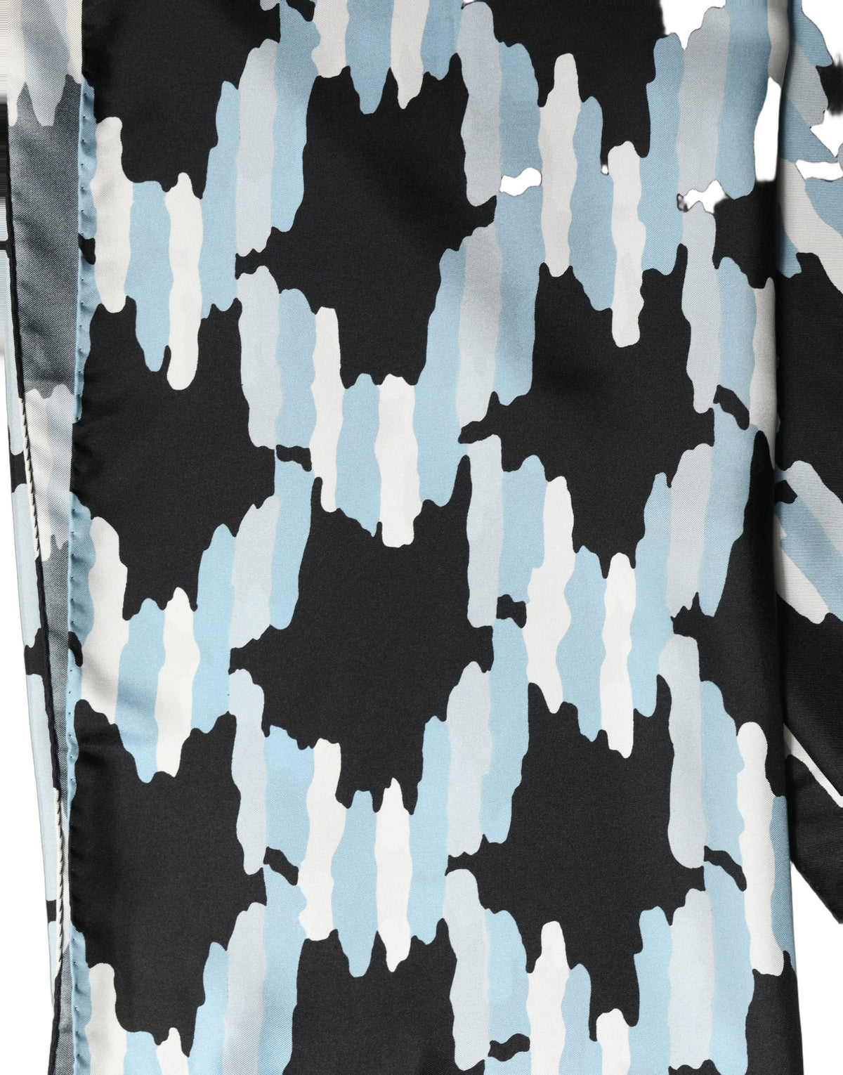 Dolce & Gabbana Black Blue Abstract Silk Shawl Stole Scarf