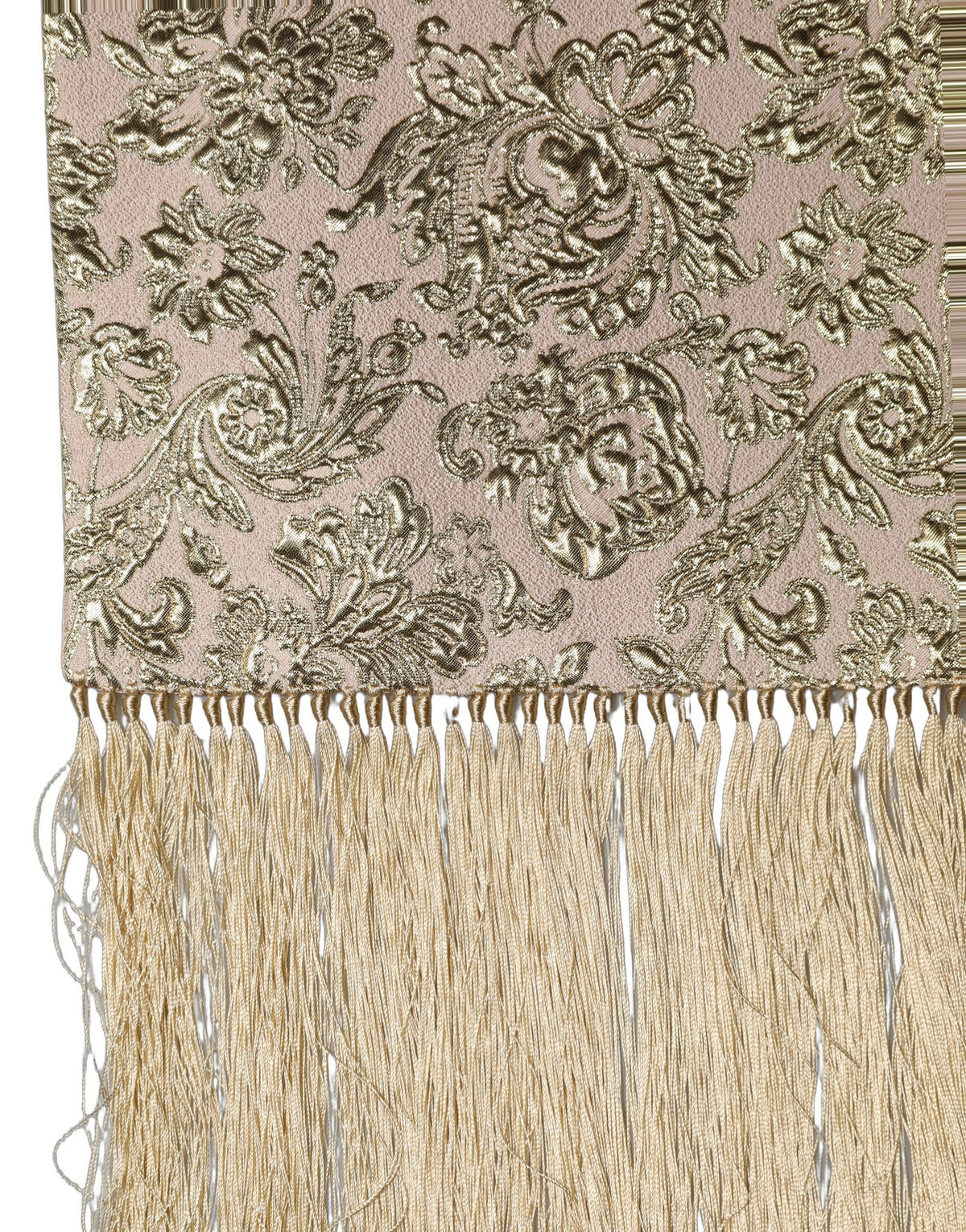 Dolce & Gabbana Pink Silk Fringes Neck Wrap Foulard Scarf