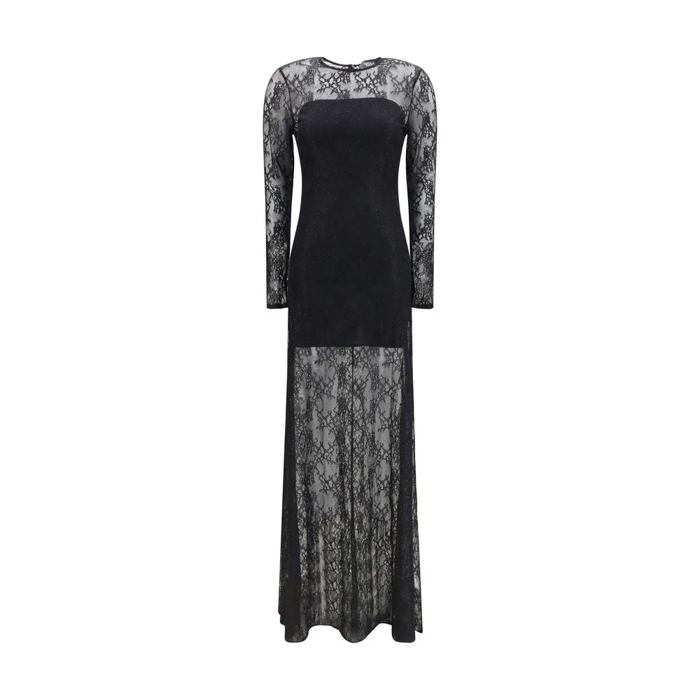 Nissa Black Polyester Cocktail Dress