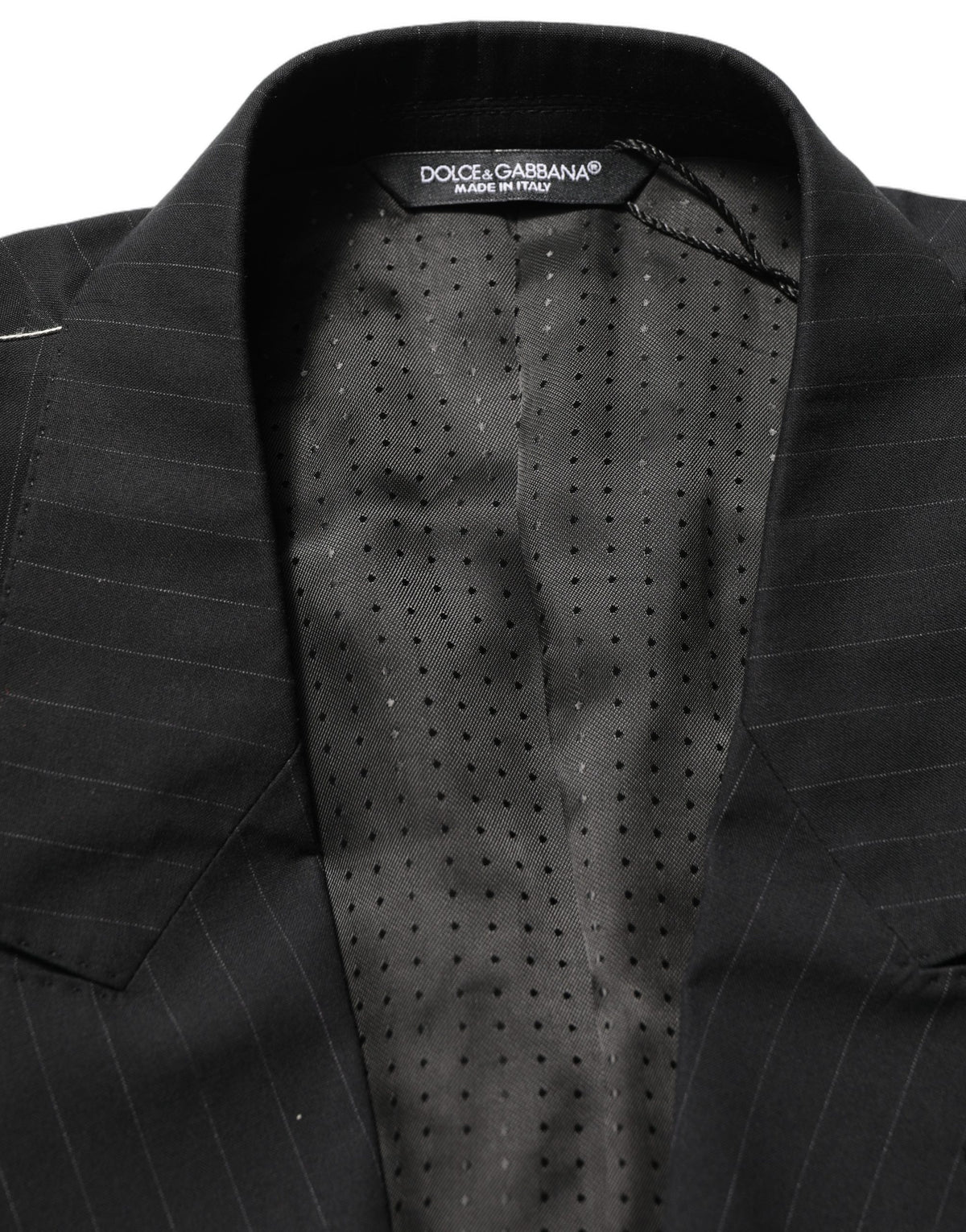 Dolce & Gabbana Black Pinstripe Men Single Breasted Jacket