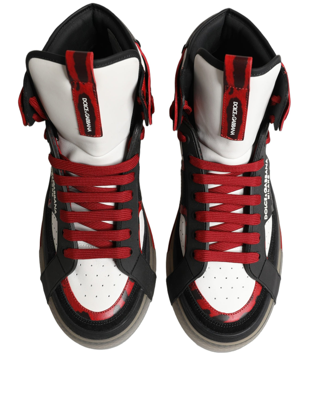 Dolce & Gabbana Multicolor Leather High Top Sneakers Shoes