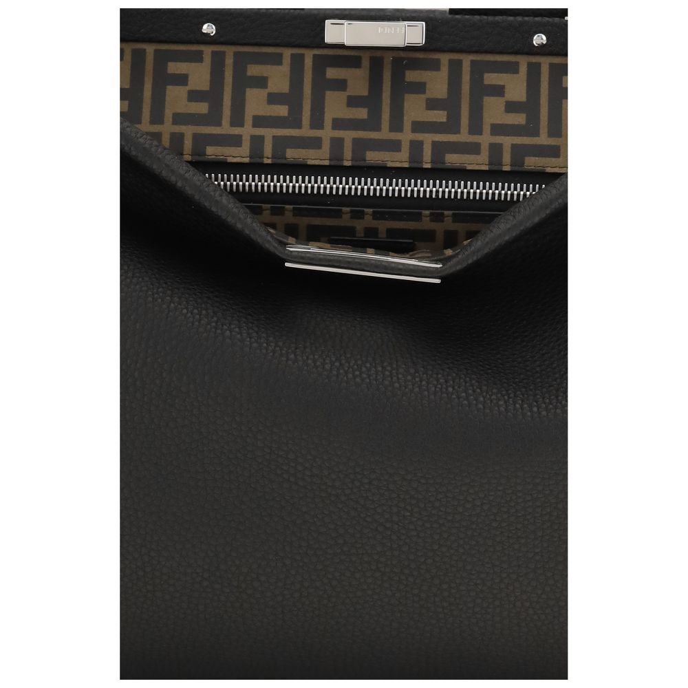 Fendi Black Calf Leather Bos Taurus Shoulder Bag