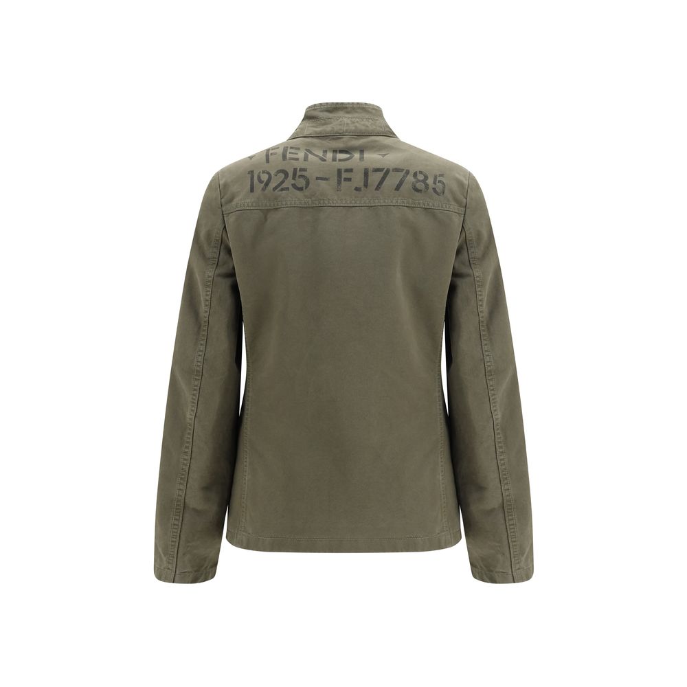 Fendi Bicolor Cotton Full-Length Jacket
