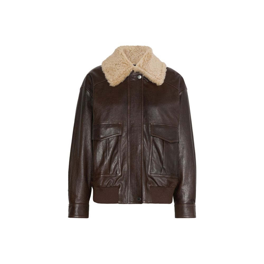 Max Mara Brown Lamb Leather Bomber