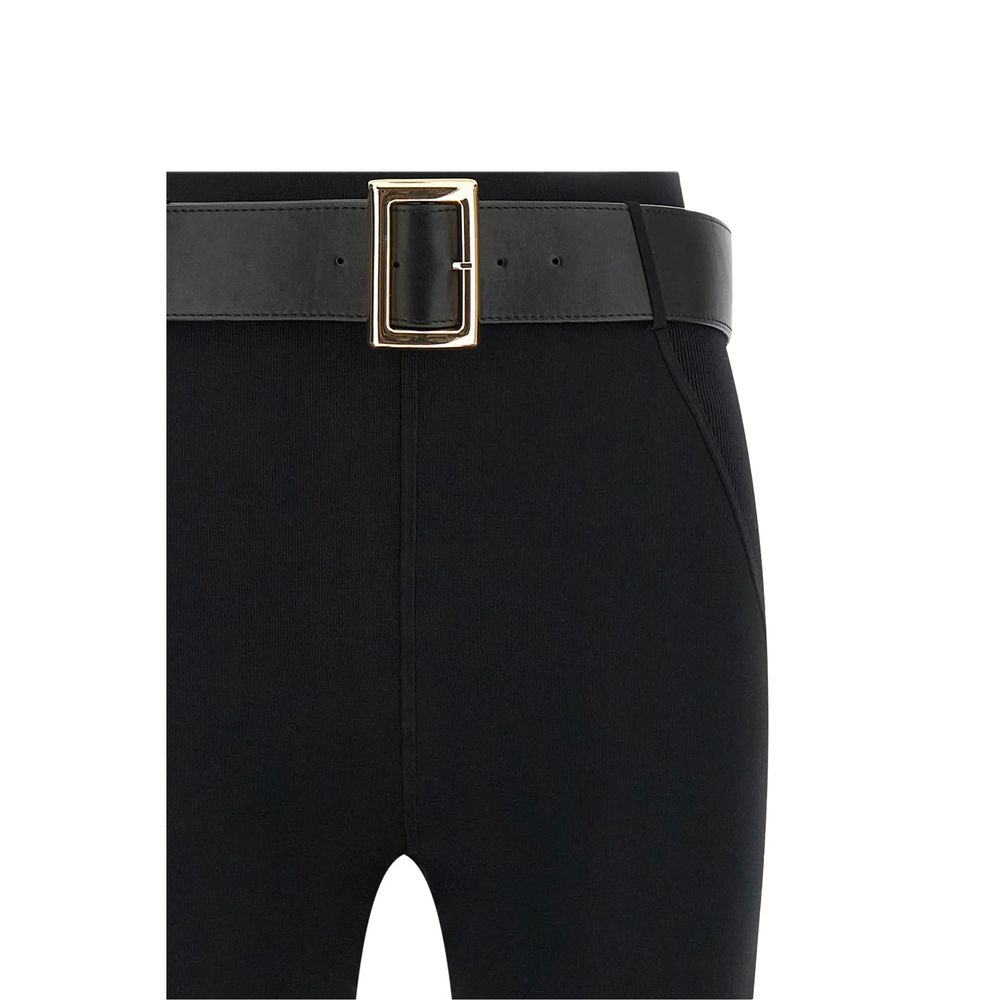 Self-Portrait Black Viscose Athletic Pants