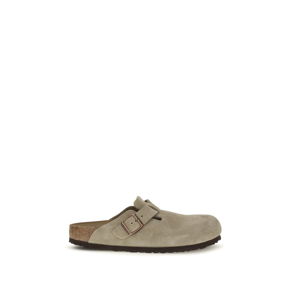 BIRKENSTOCK 1774 Beige Suede Leather Mules