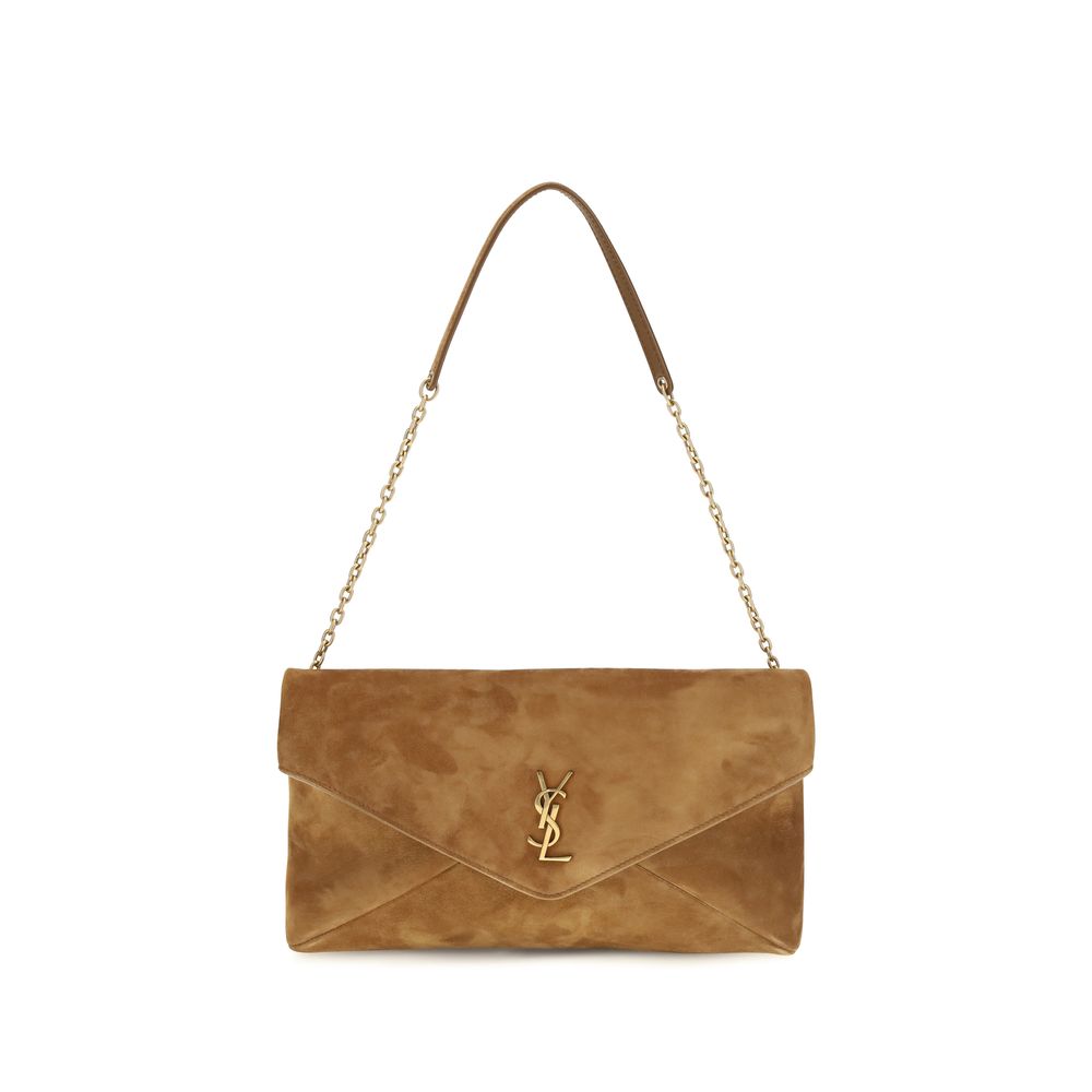 Saint Laurent Beige Suede Leather Shoulder Bag