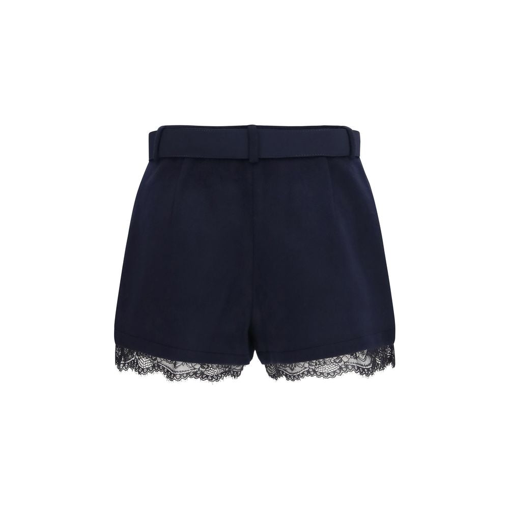 Self-Portrait Blue Wool Oves Aries Bermuda Shorts