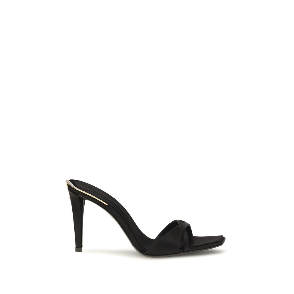 Giuseppe Zanotti Black Viscose Stiletto Heel Sandals