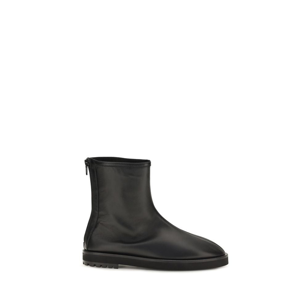 Dear Frances Black Goatskin Flat Boots