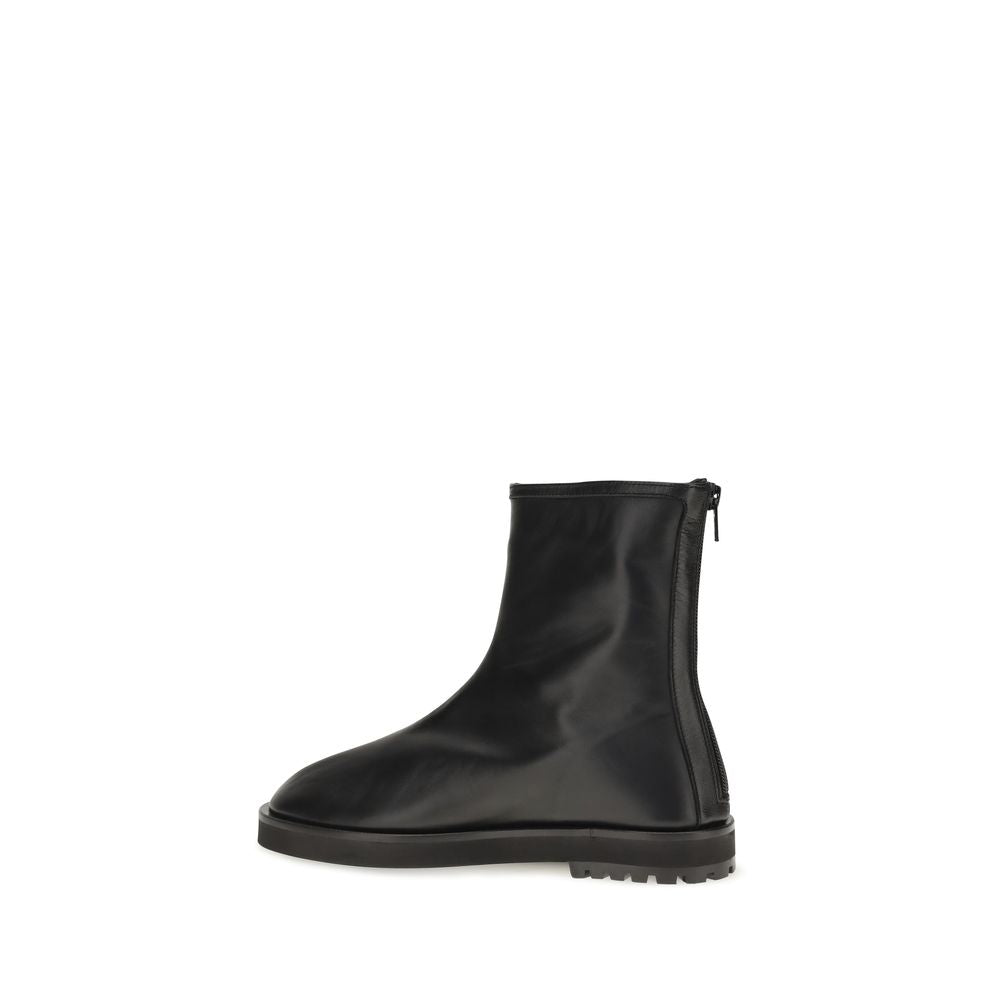 Dear Frances Black Goatskin Flat Boots