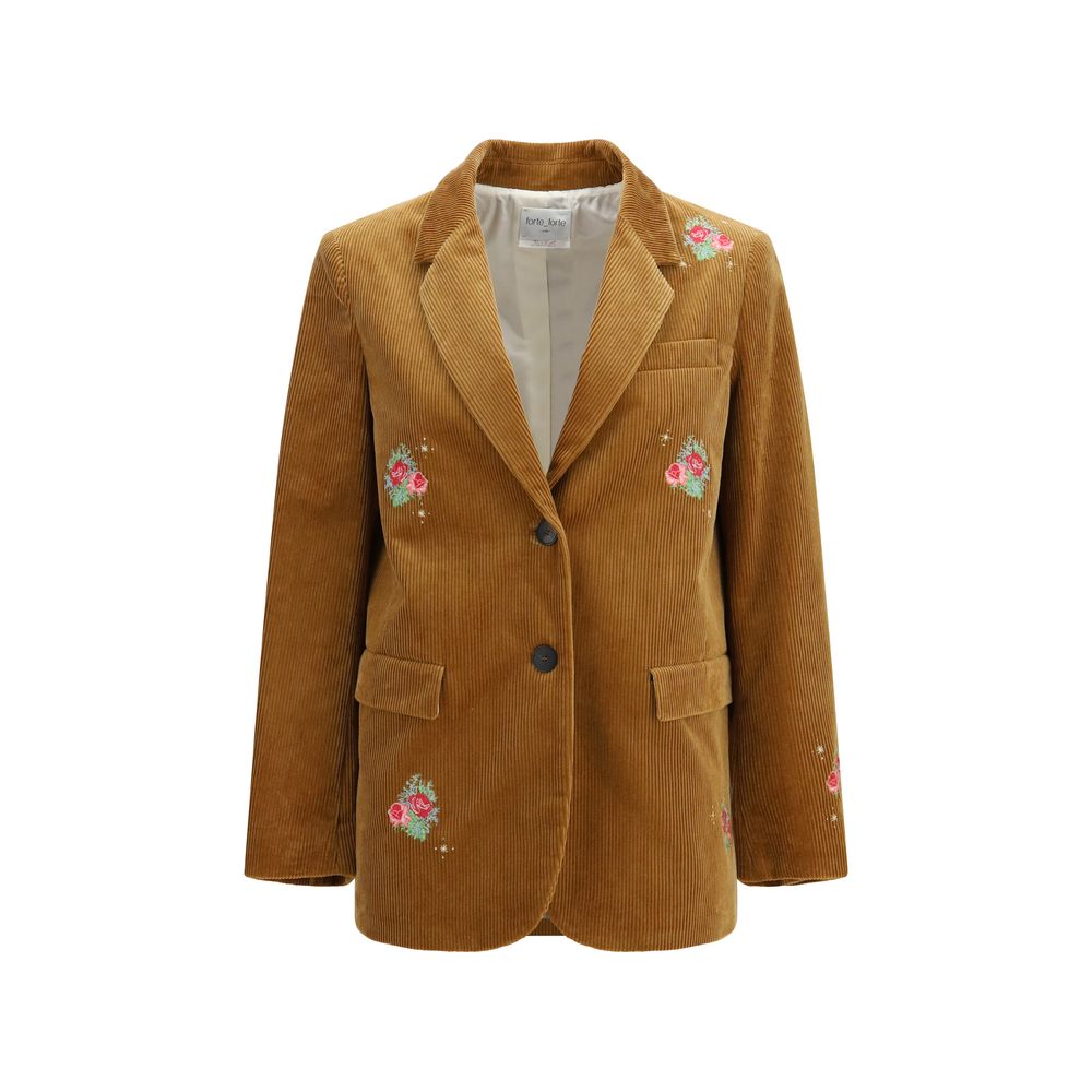 Forte_Forte Brown Cotton Full-Length Jacket