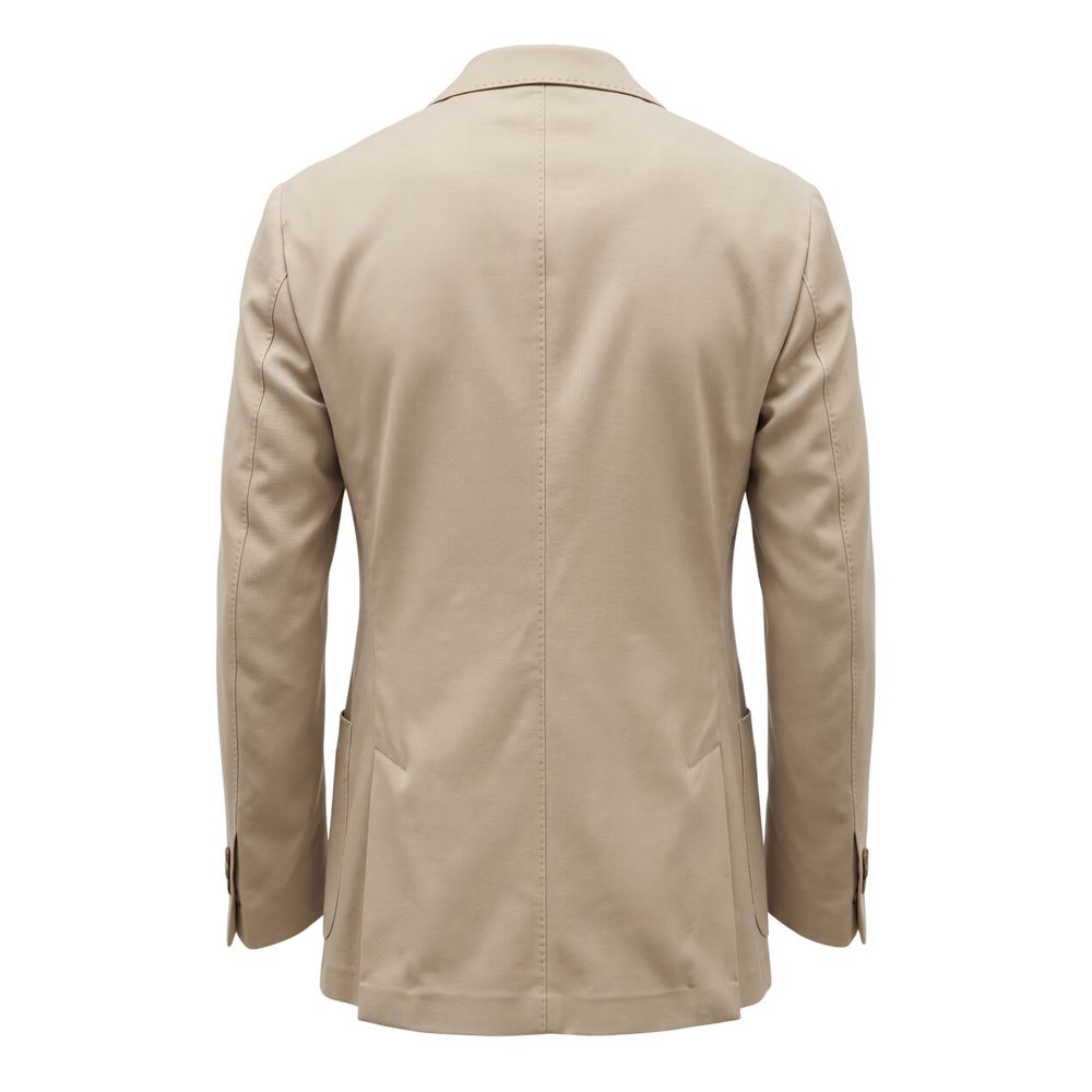 Roberto Pepe Luxury Beige Viscose Men Jacket
