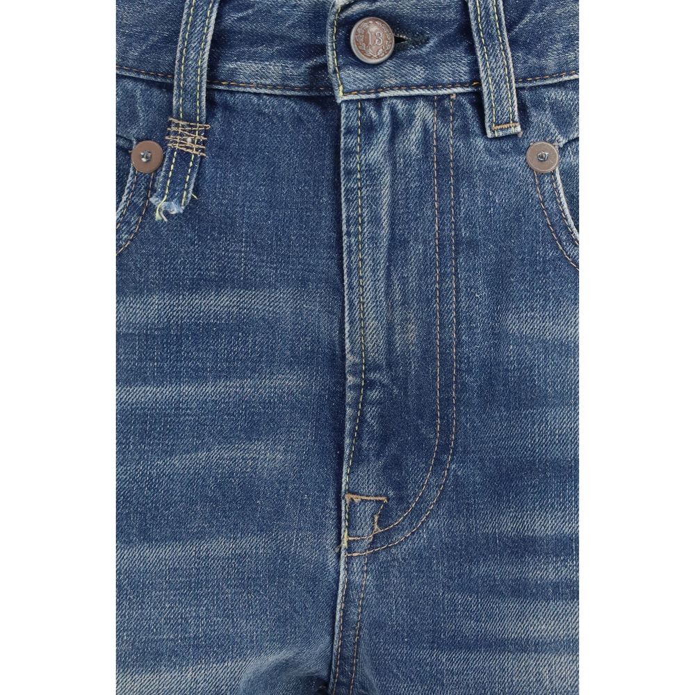 R13 Blue Cotton Boyfriend Jeans