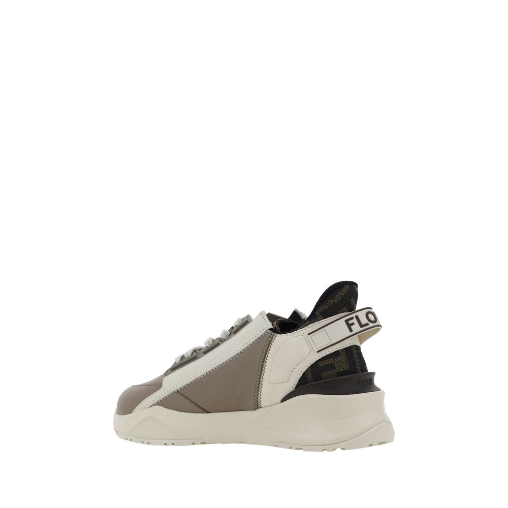 Fendi Brown Calf Leather Bos Taurus Athletic Sneakers