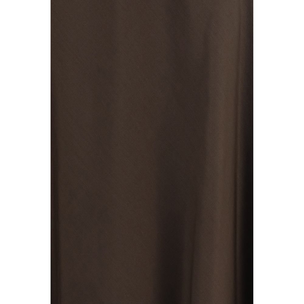 Brunello Cucinelli Brown Wool Oves Aries Midi Skirt