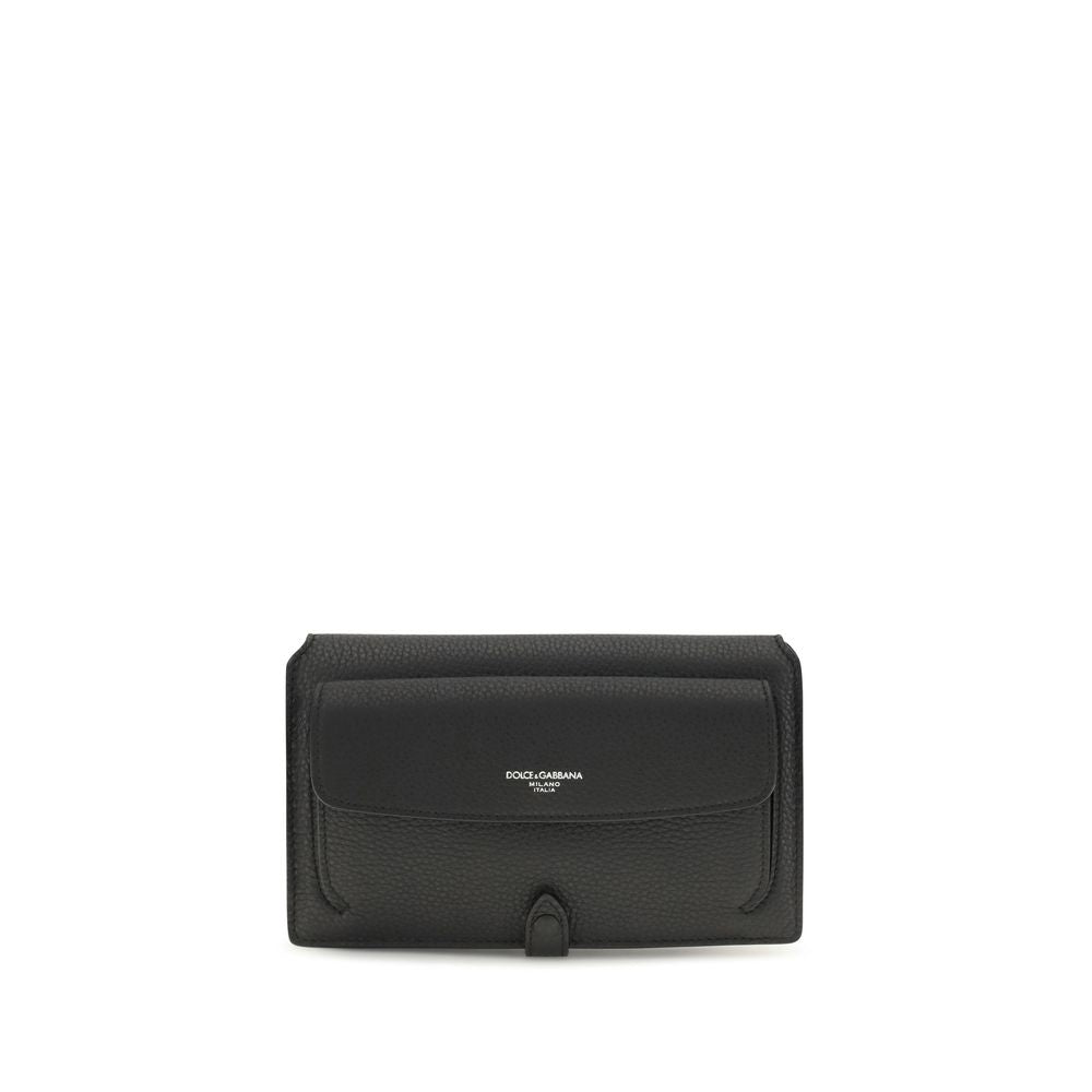 Dolce & Gabbana Black Calf Leather Bos Taurus Shoulder Bag
