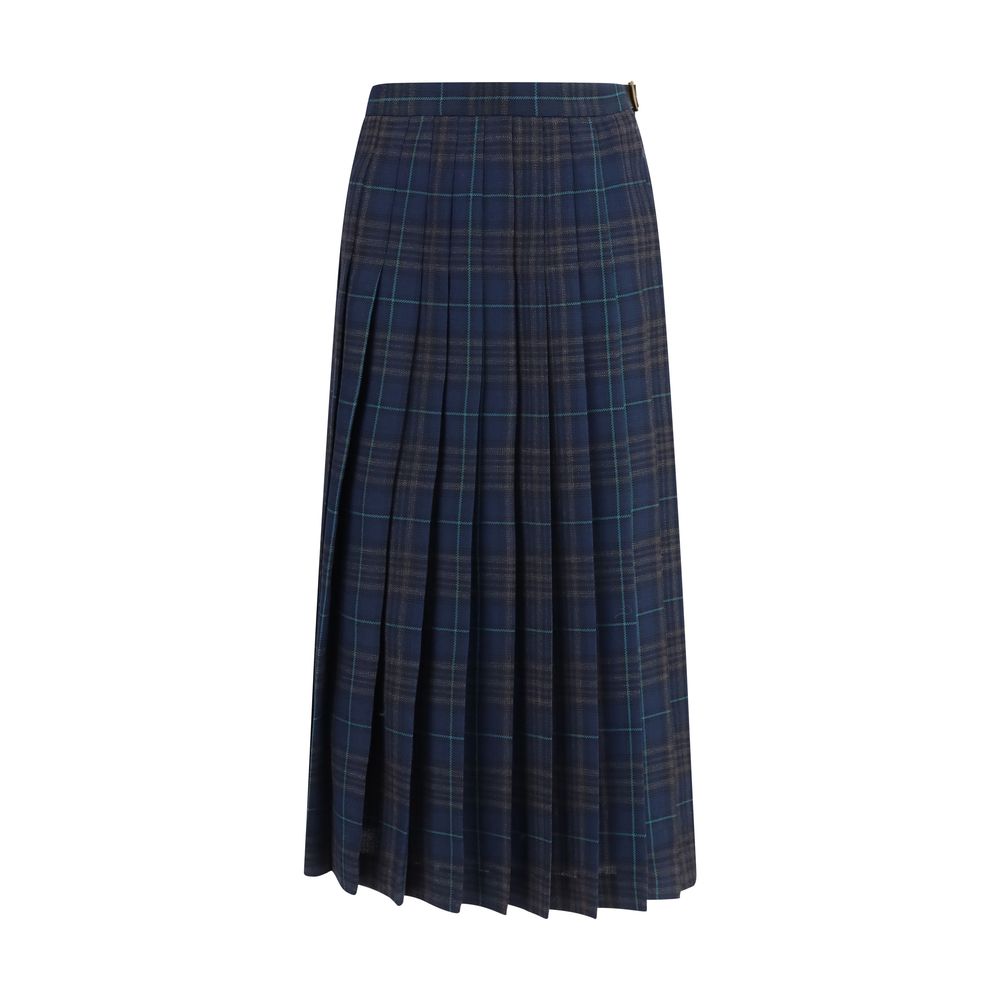 Burberry Blue Polyester Long Skirt