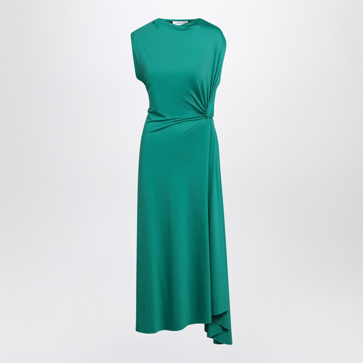 Victoria Beckham Victoria Beckham Peacock coloured dress with draping