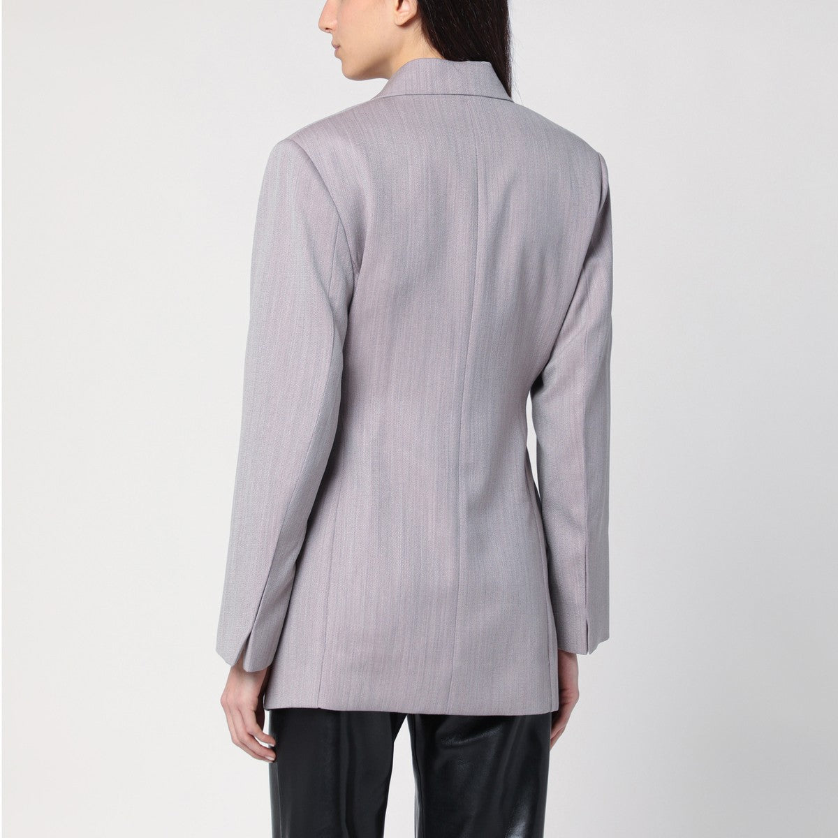 Victoria Beckham Victoria Beckham Light grey wool jacket with belt