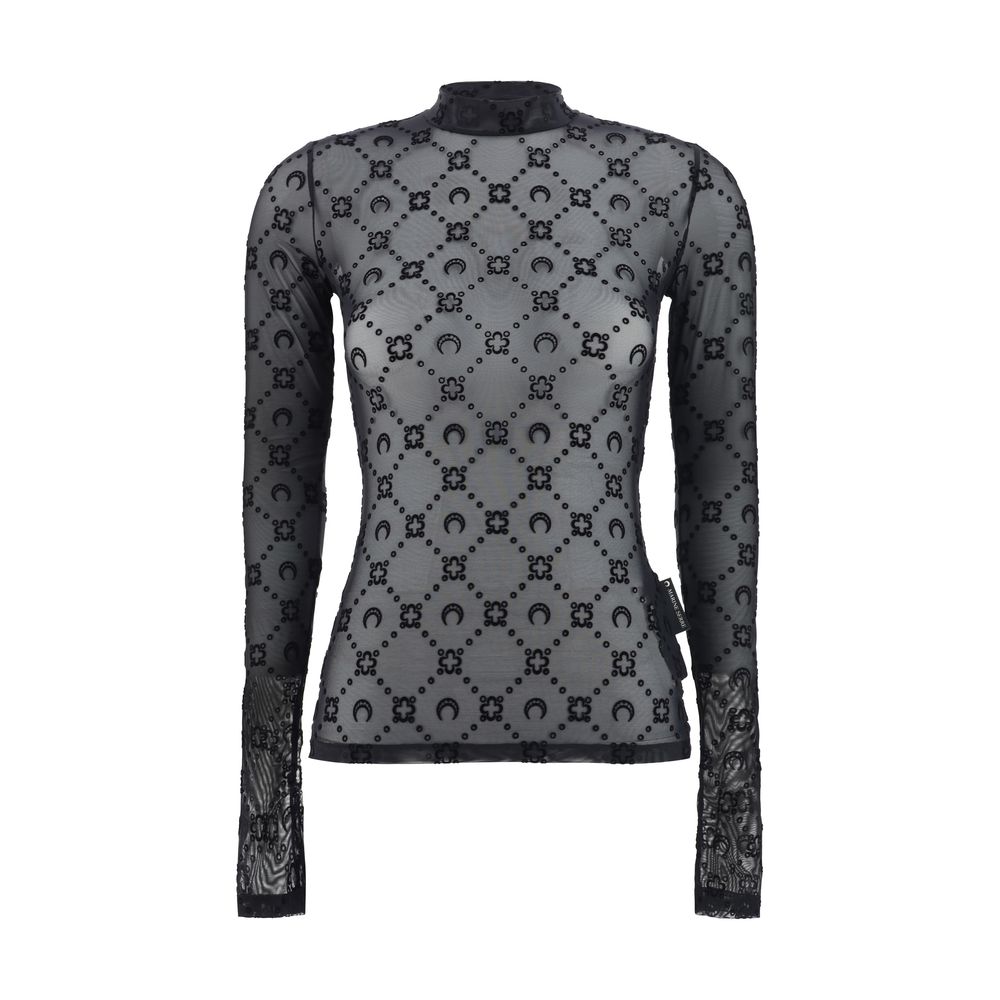 Marine Serre Black Polyamide Pattern Shirt
