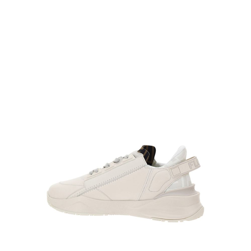 Fendi Beige Calf Leather Bos Taurus Athletic Sneakers