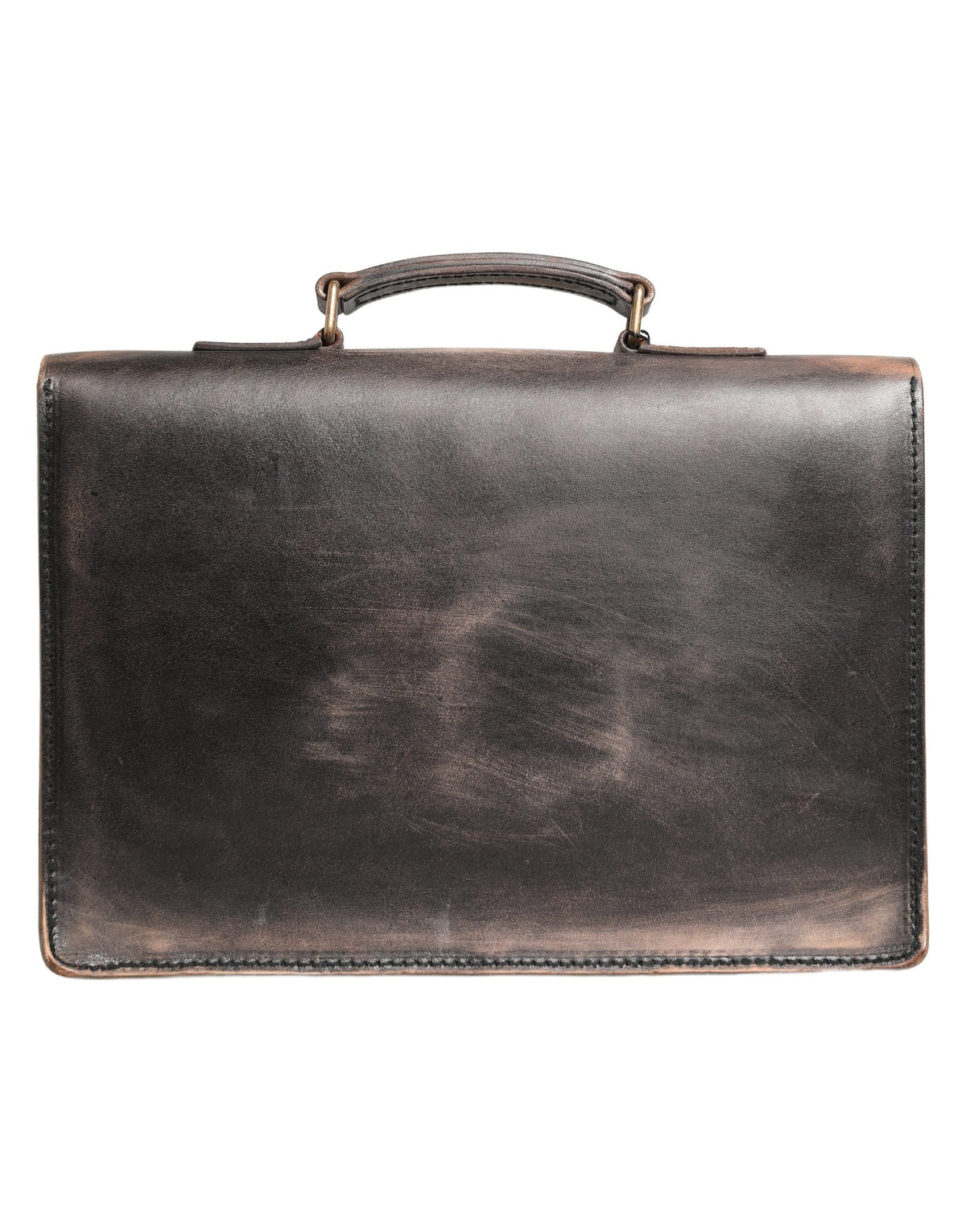 Dolce & Gabbana Black Leather Shoulder Satchel Briefcase Men Borse Bag