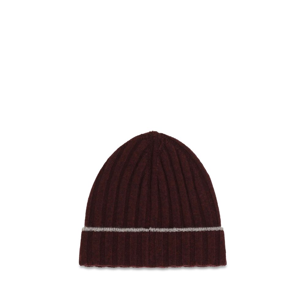 Brunello Cucinelli Bordeaux Cashmere Beanie