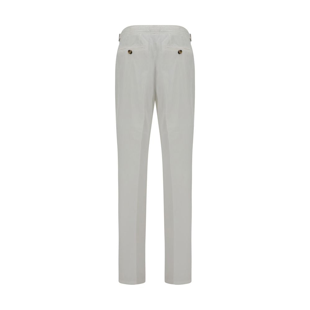 Brunello Cucinelli White Cotton Casual Pants