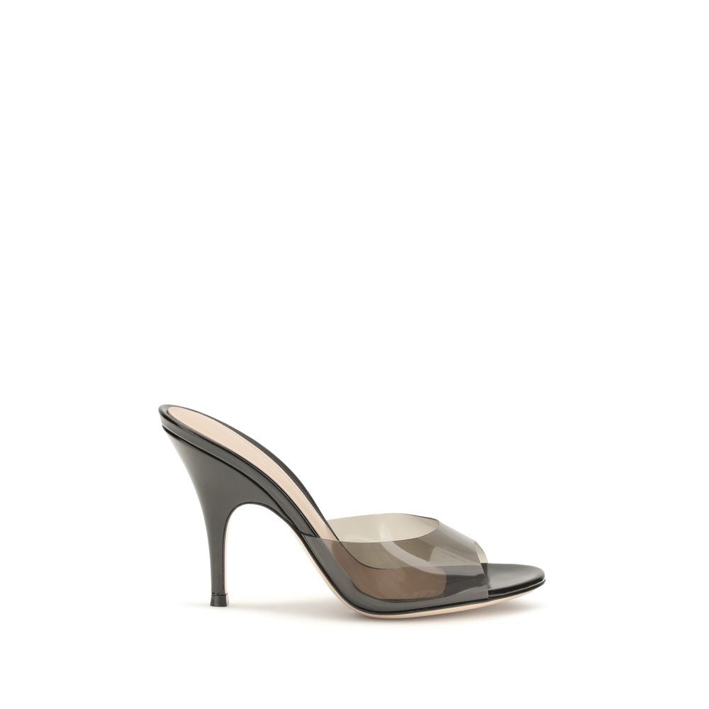 Gianvito Rossi Black Polyurethane Sandals