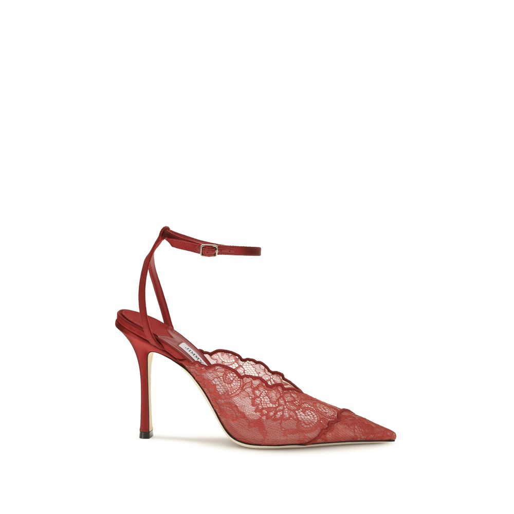 Jimmy Choo Red Fabric High Heel Pumps