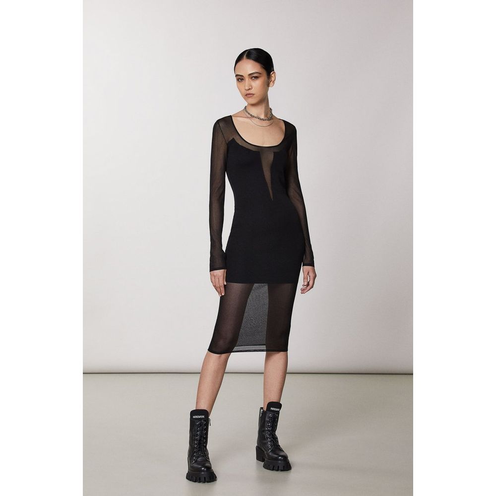 Patrizia Pepe Black Viscose Casual Dress