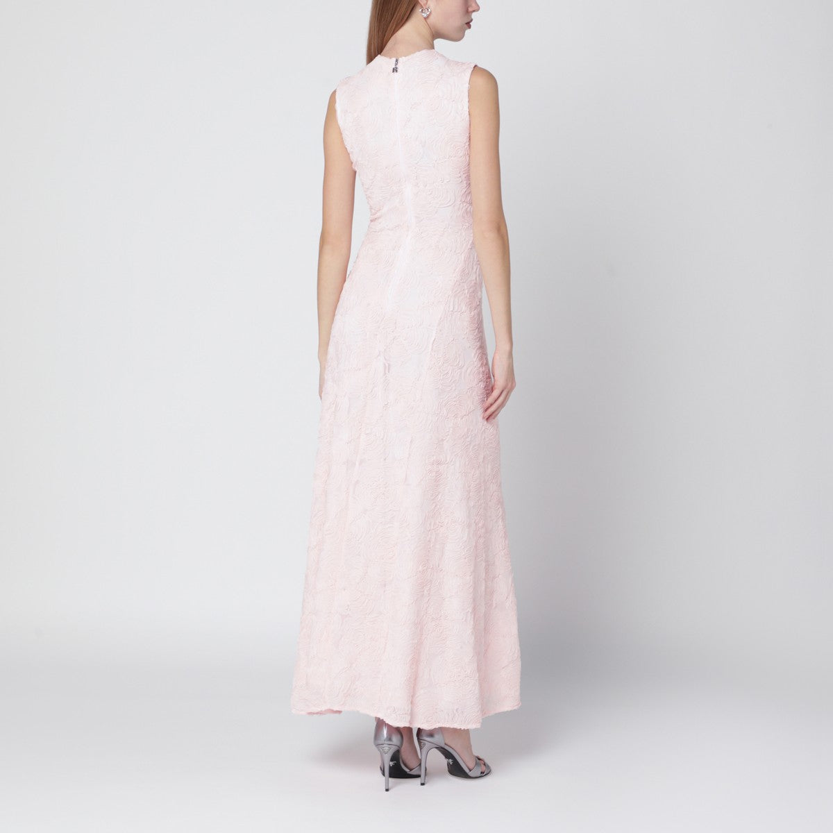 ROTATE Birger Christensen ROTATE Birger Christensen Long pink mesh dress
