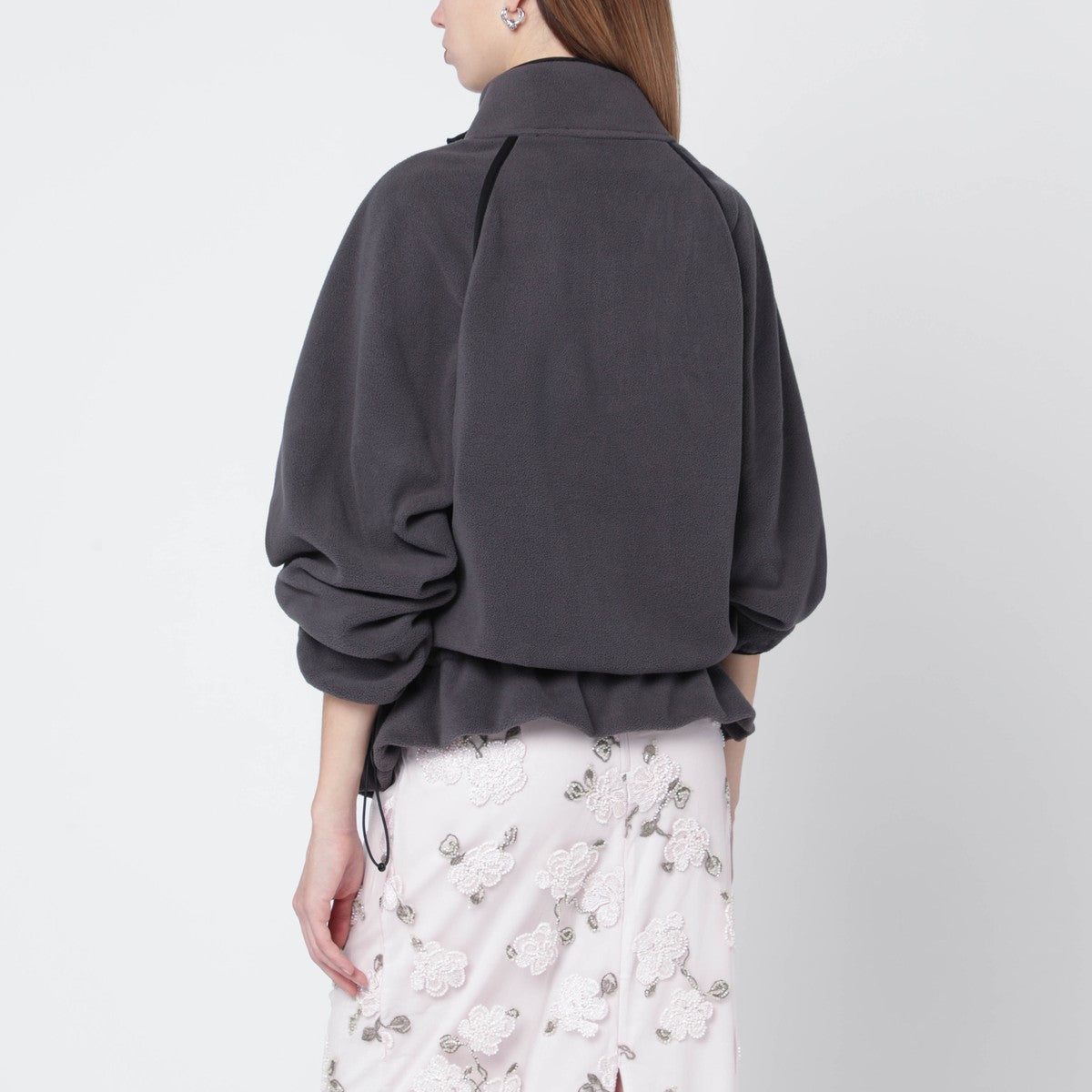 ROTATE Birger Christensen ROTATE Birger Christensen Grey fleece hoodie with drawstring