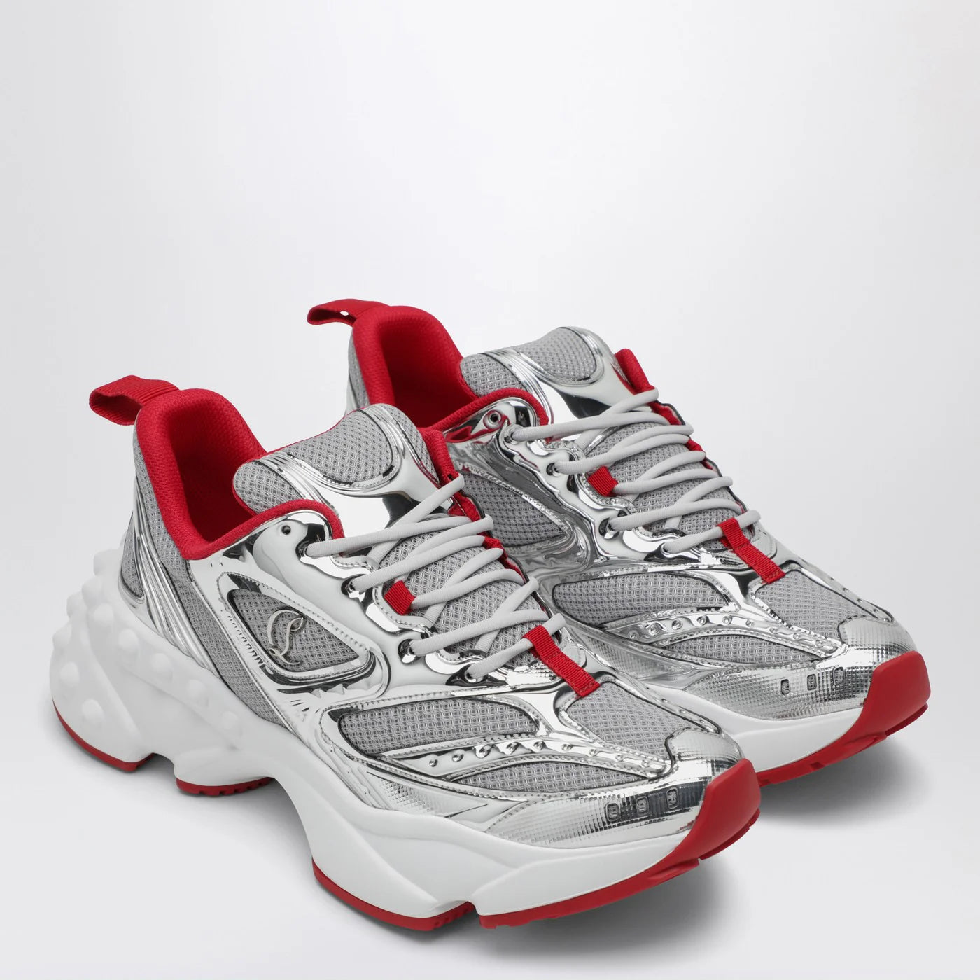 Christian Louboutin So Flo running sneaker Silver/Red