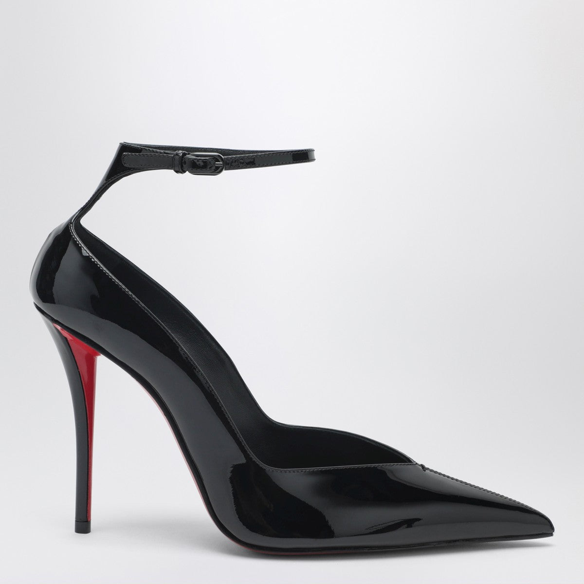 Christian Louboutin Black patent leather Erozee pumps with ankle strap