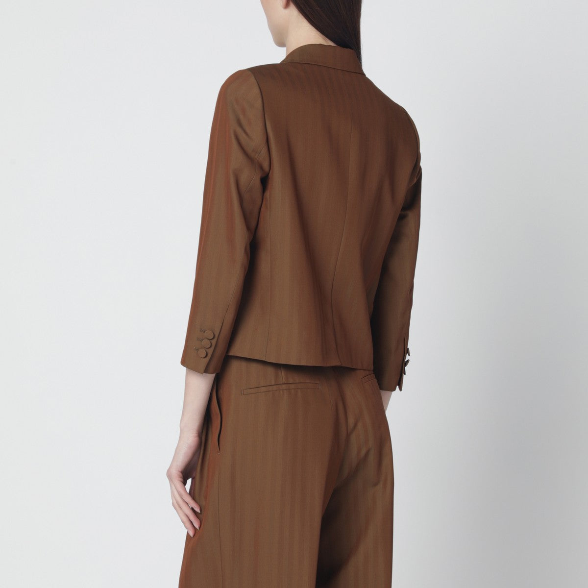 Dries Van Noten سترة من مزيج الصوف باللون البني من Dries Van Noten