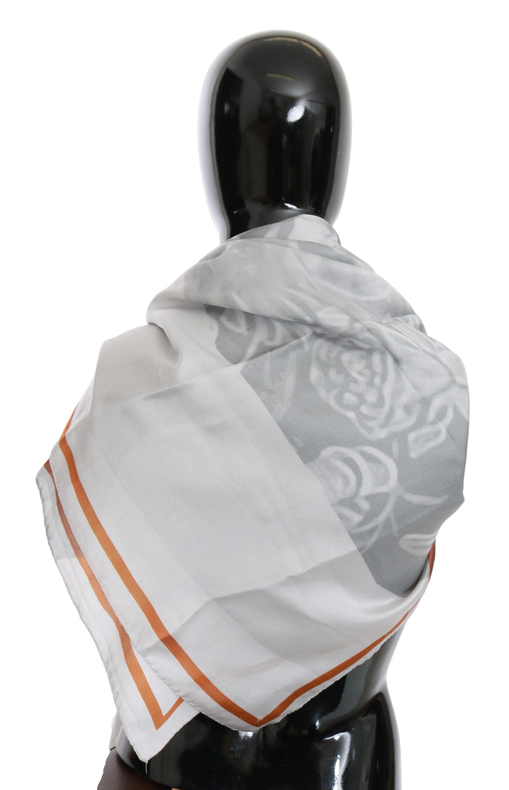 شال حرير رمادي أحمر وطني، وشاح ملفوف